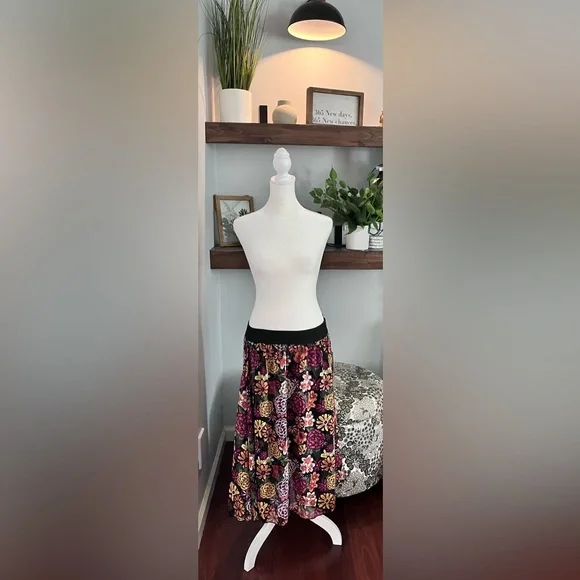 LuLaRoe Vibrant Floral Maxi Skirt - Picture 1 of 3